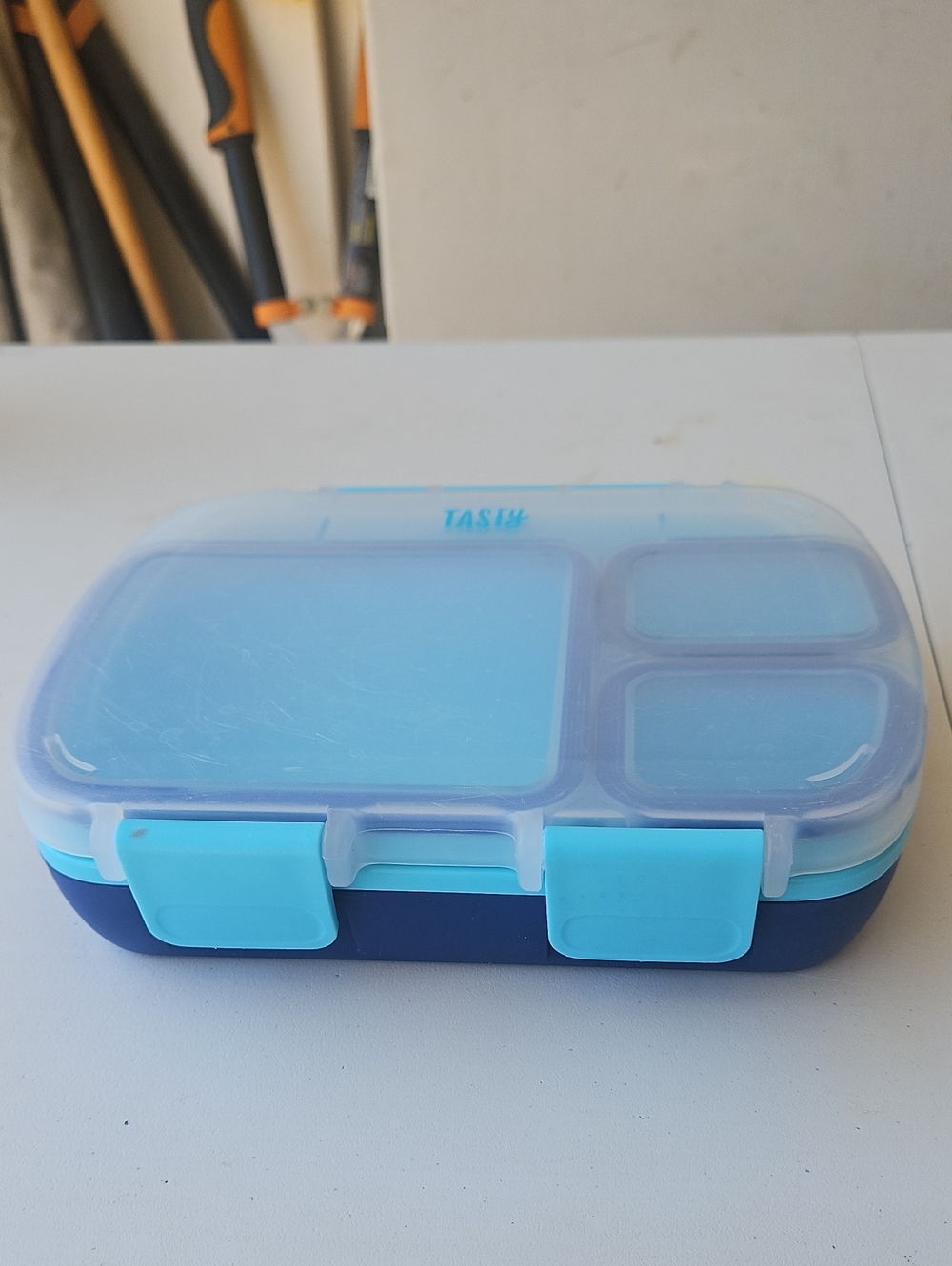 Blue Bento Box Compartmental Lunch Box with Secure Latches